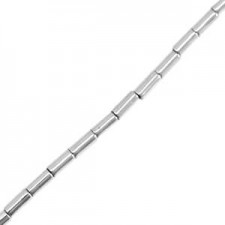 Hematite beads tube 3x1.5mm Silver